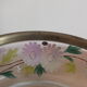 Saladier ancien en verre émaillé et cerclage laiton