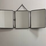 Bevelled triptych barber mirror from the 1950s.