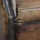 Unique large sheepskin Chesterfield wingback armchair in English style