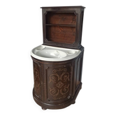 Meuble lavabo Italie XIXe siècle céramique Ginori Toscane Napoléon III