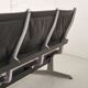 Charles Eames Black Leather 3-Seat Tandem Sling Airport Bench Herman Miller