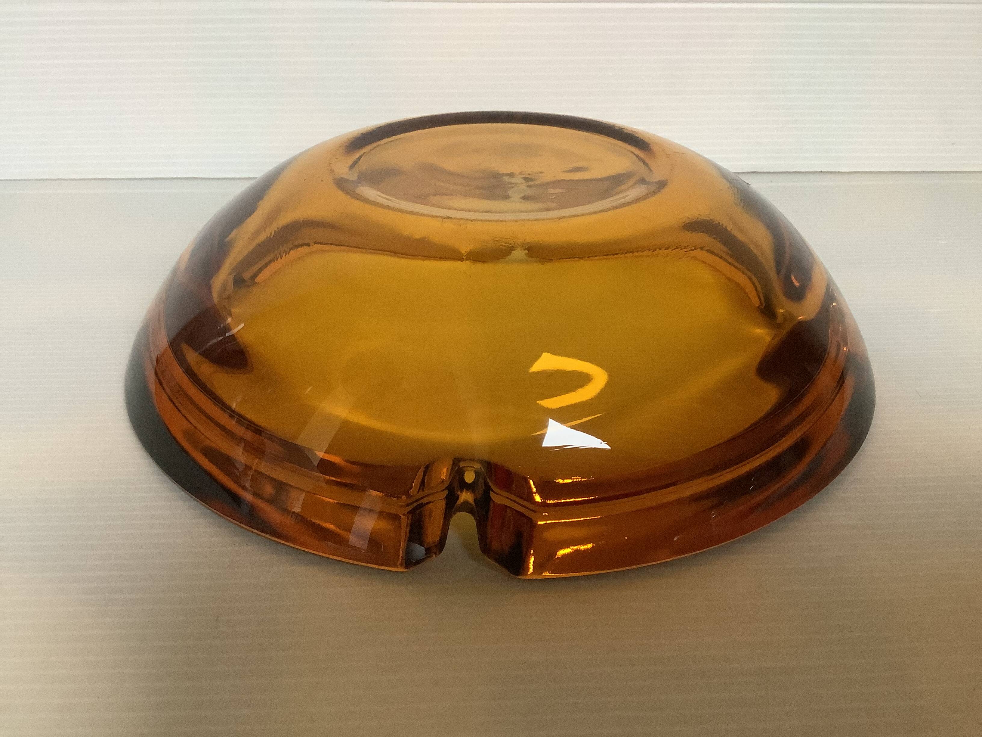 Large empty pocket ashtray thick glass
