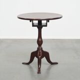 Antique English Round Open Birdcage Tilt-Top Table / Wine Table