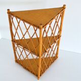 Rattan corner shelf to stand 1960 vintage