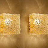 Pair vintage wall lights, bubble glass, 60s