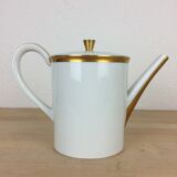 Porcelain tea set A. Vignaud Limoges and mocha spoons Christofle Alfénide