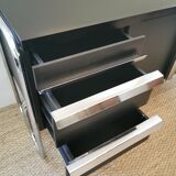 Vintage metallic sideboard in the Bauhaus style of the 70s