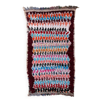 Colorful Boucherouite Moroccan rug - 88 x 161 cm