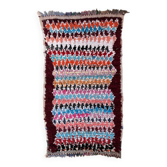 Tapis Marocain Boucherouite coloré - 88 x 161 cm