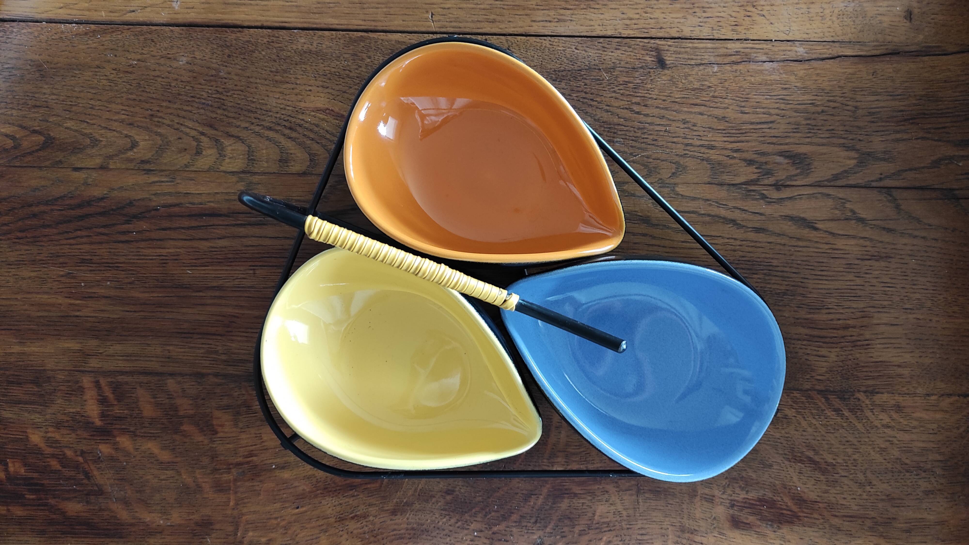 Service vintage ceramic aperitif tray