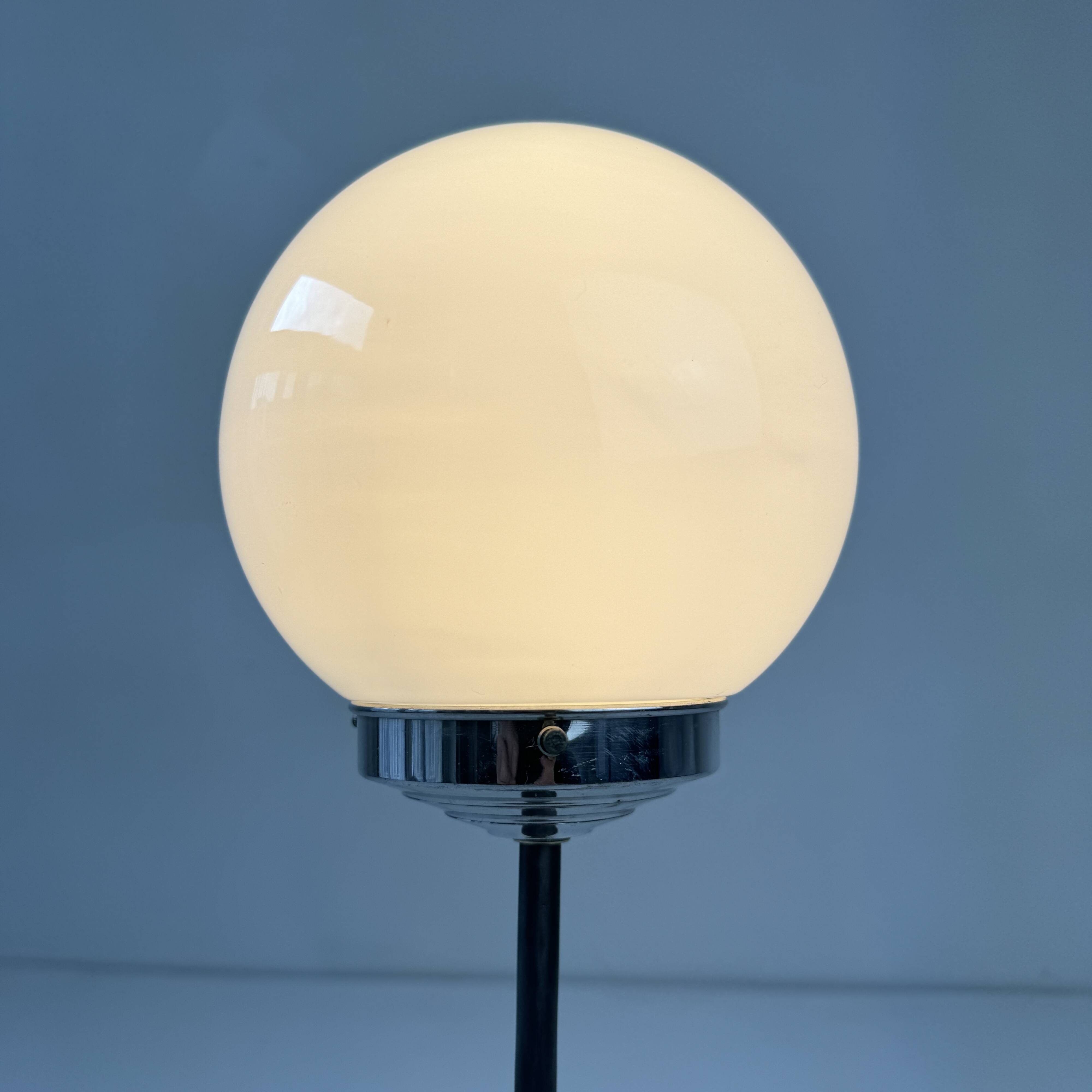 Old small vintage opaline table lamp