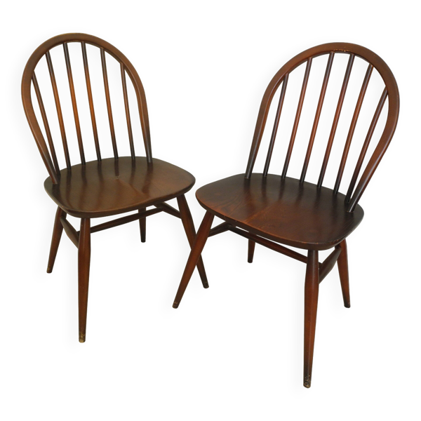 paire chaises Ercol Windsor BSHG 1960 2056 déco vintage dining chairs 60s