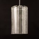 Cylindrical suspension light with crystal glass by Doria, Germany, 1970s.