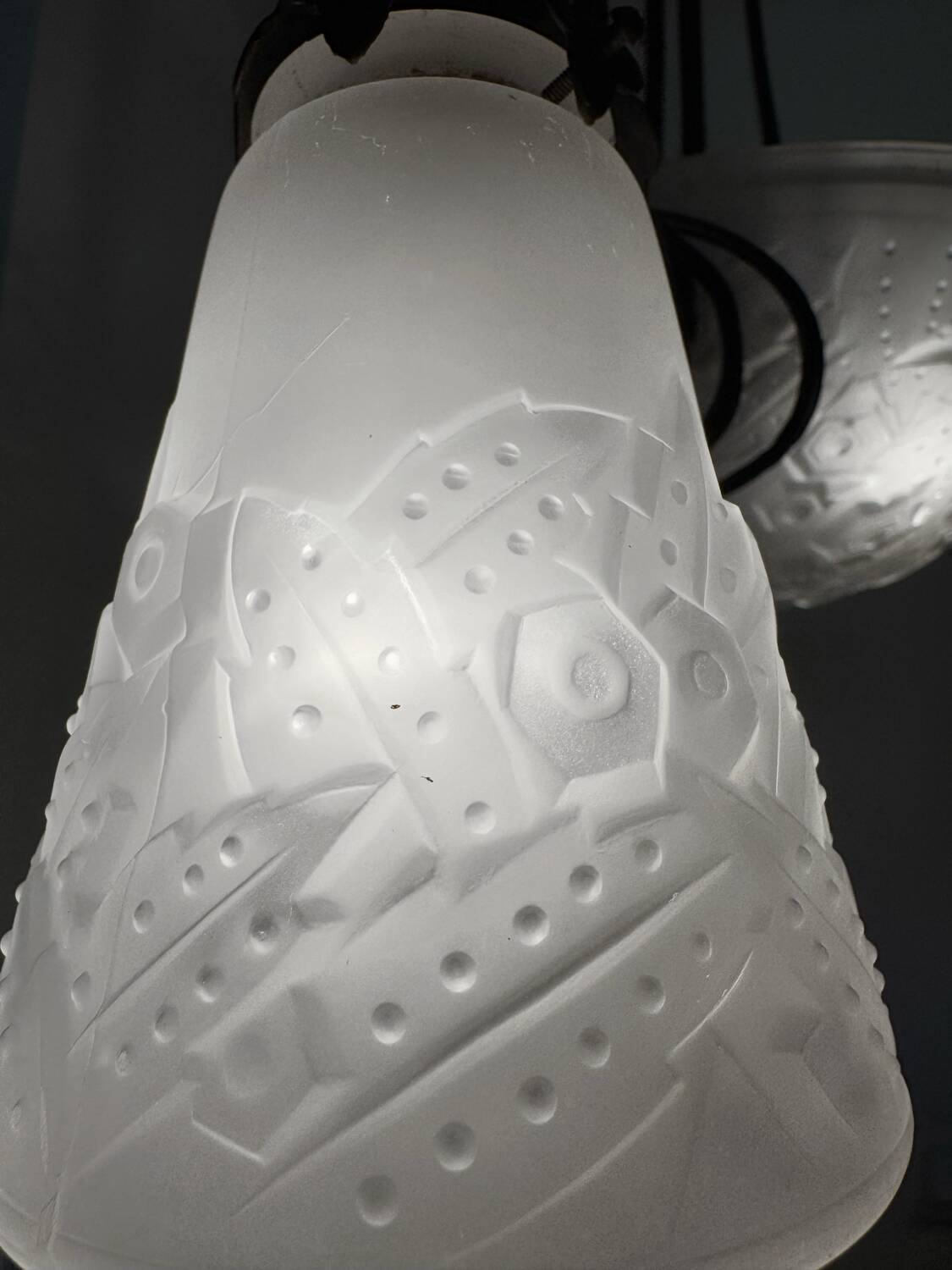 Muller Art Deco glass chandelier