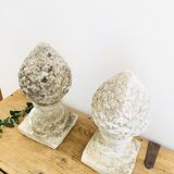 Pair of stone pine cones