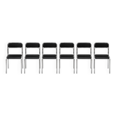 Bauhaus Style Tubular Steel Chairs, Black Faux Leather, Italian Modernist Dining Room