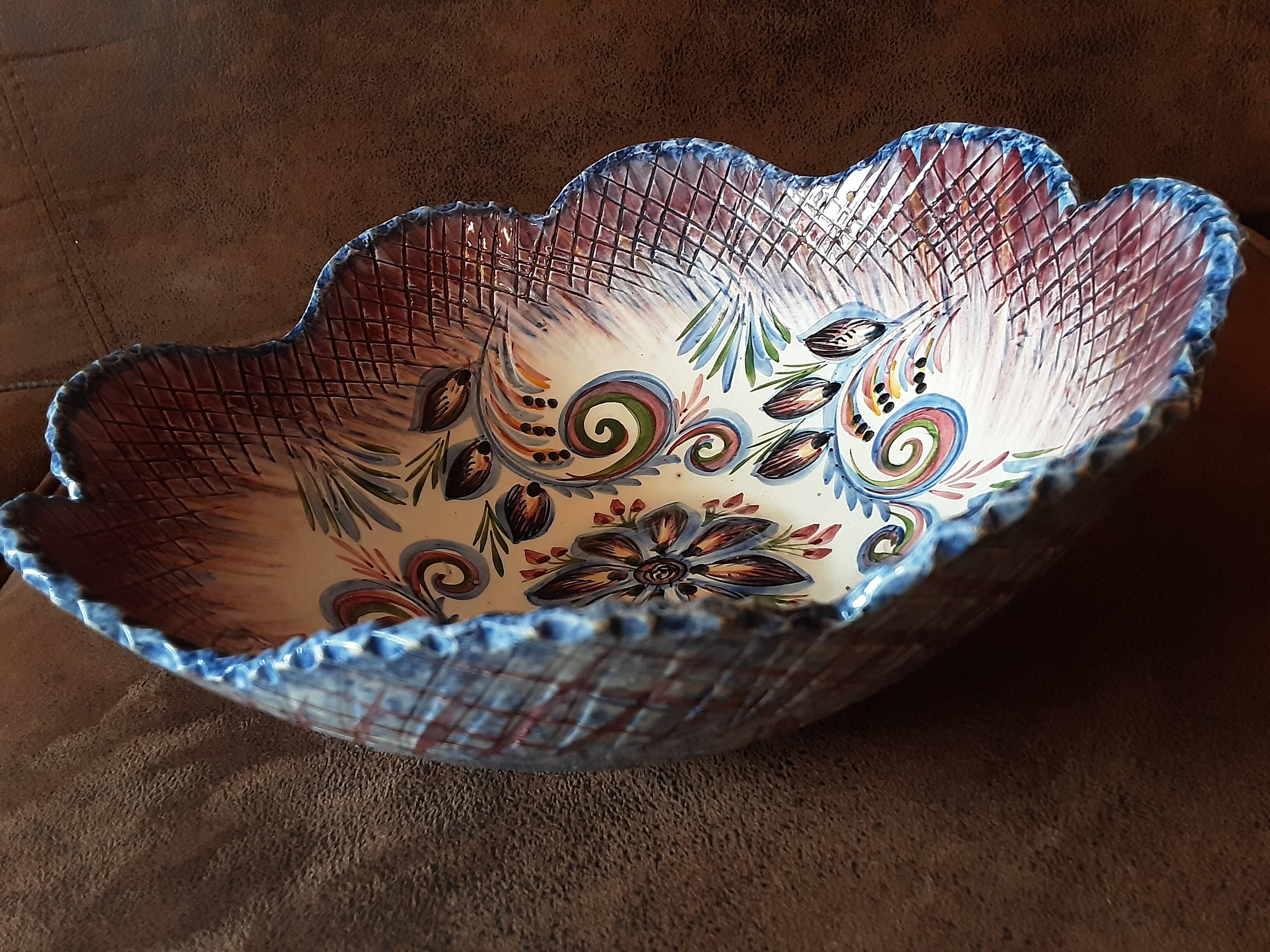 Handmade ceramic salad bowl