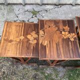 Tables with vegetable decoration, art nouveau period 1900 signed, Émile Galle