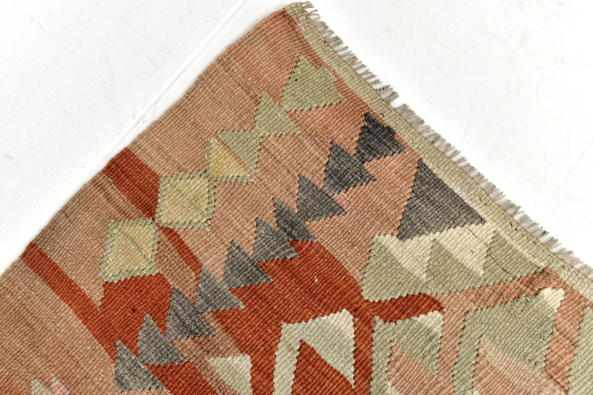 5x7 Brown & Red Turkish Vintage Kilim Rug 148x223Cm SK 35162