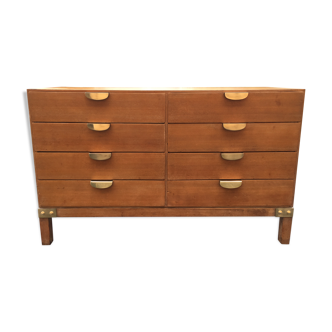 Commode 8 tiroirs laiton années 1950