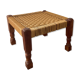 Scandinavian ottoman footrest in wood and rope 70s