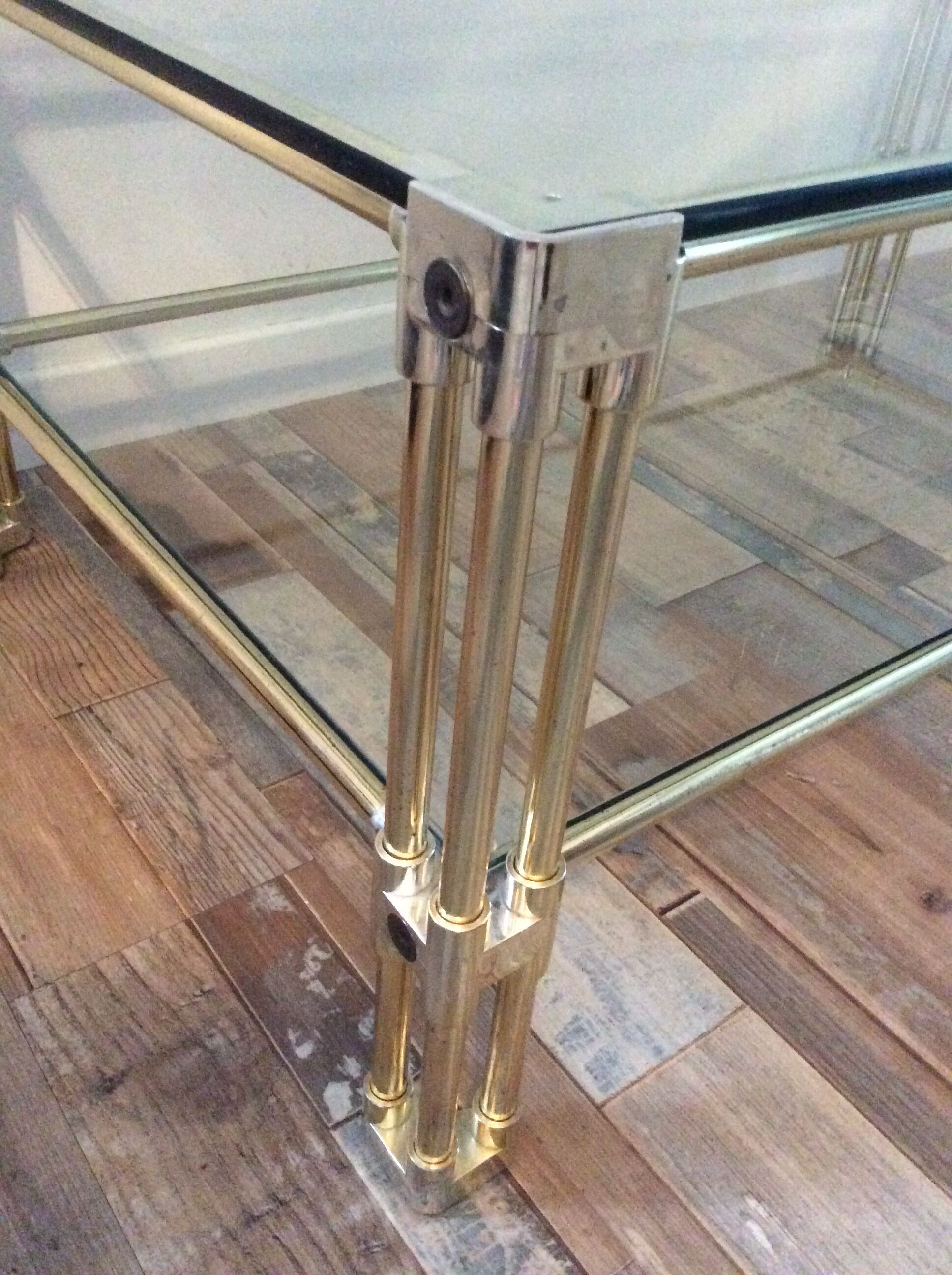 Gold metal coffee table from the 60/70
