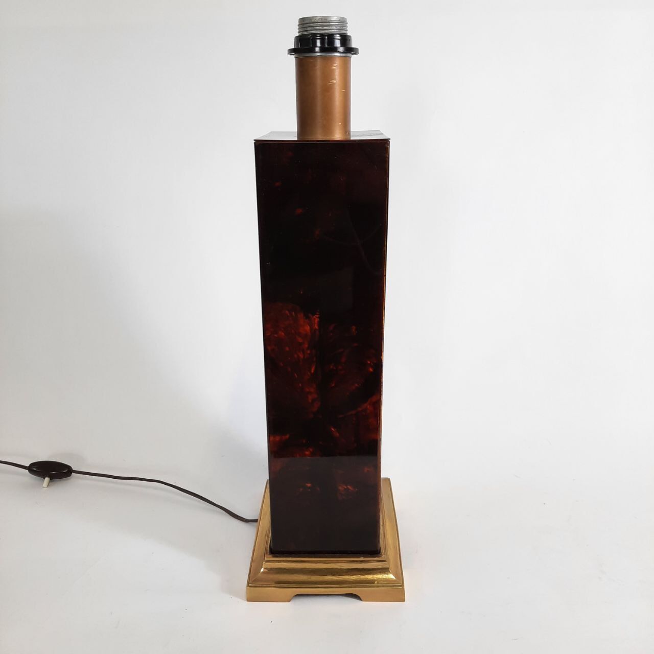 Lampe effet briar et laiton lucite années 1980