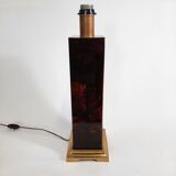 Lamp - briar and brass lucite effect - 1980s - vintage.
