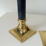 Vintage gilt brass candlesticks, 1970s, set of 2