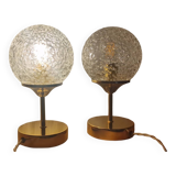 Duo lampes à poser en globes texturés