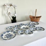Service Ridgway Staffordshire 8 cups and hollow dishes model Windsor vintage English porcelain