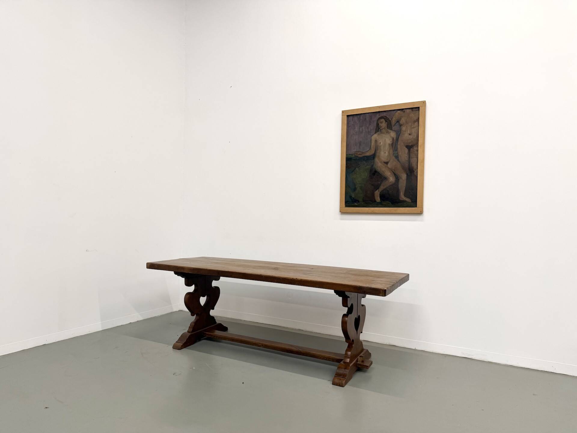 Table de monastère en chêne, circa 1900
