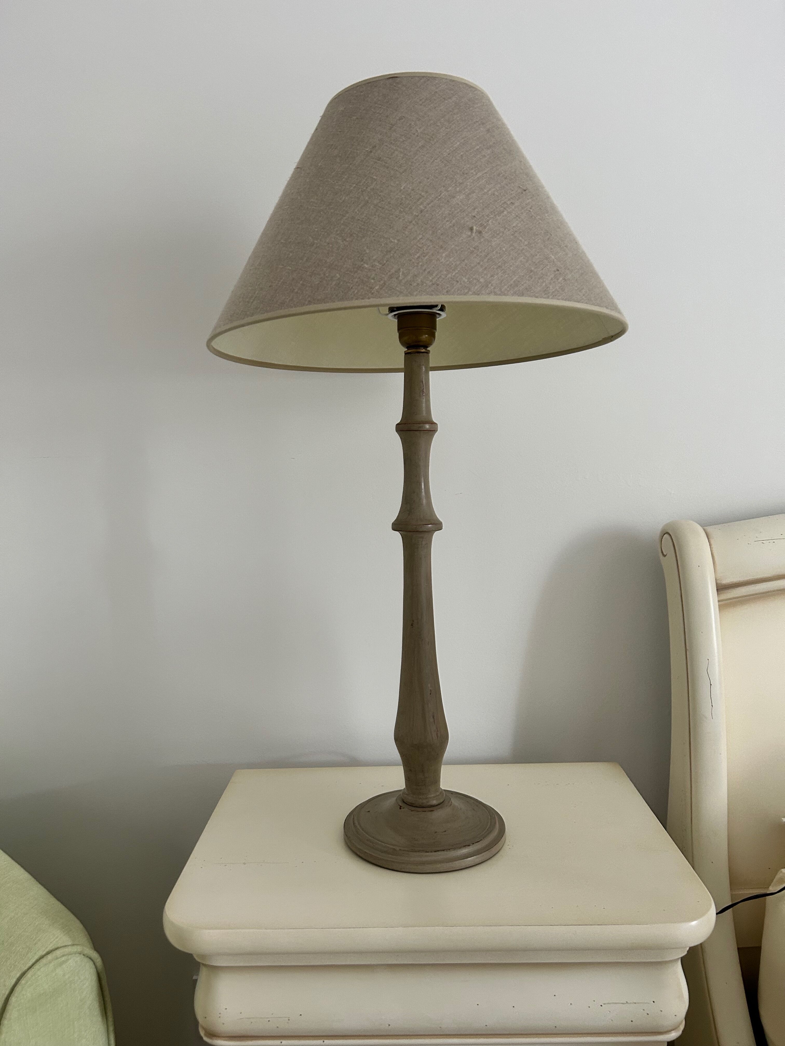 Two magnificent wooden bedside lamps