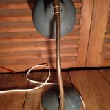 Bedside desk lamp metal velvet blue gray