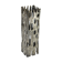 Vase sculpture "Brutalist" in metal with glass vase inside Italy 1970