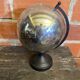 World Map Globe Earth Planet Chrome Metal + Black Design Stand