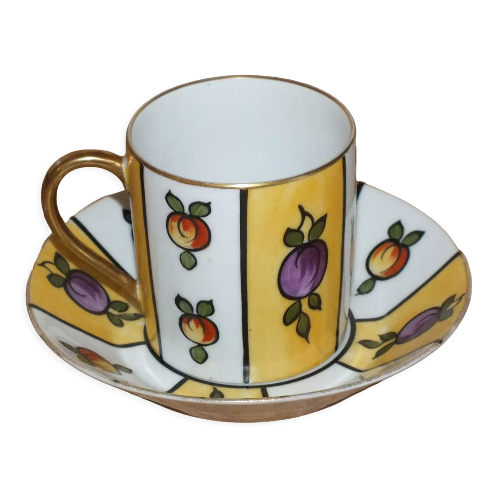 Cup art deco porcelain from Limoges Baranger