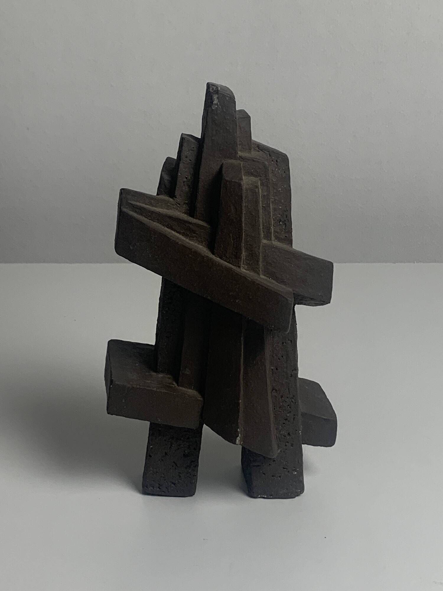 Pair of Dutch brutalist cast stone concrete abstract sculptures, ca 1960s
