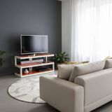 Meuble tv / home cinéma design norstone esse av - 3 niveaux - acier & verre