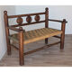 Banc vintage en bois et corde 1950
