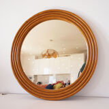 Round rattan bamboo mirror, 60 cm