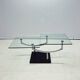 Vintage Danish Design Glass Coffee Table with Two Levels