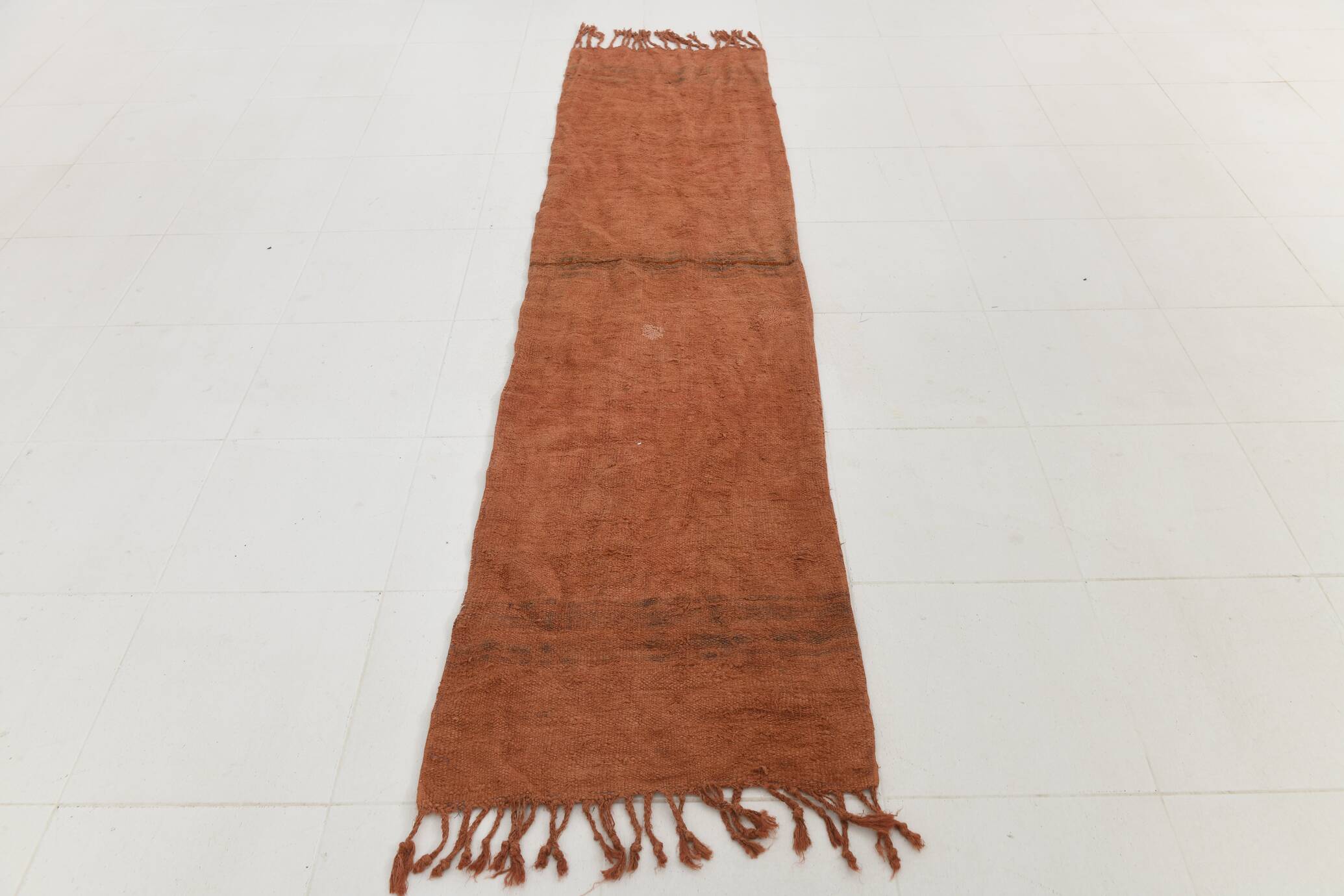 Cinnamon Turkish Pattern Kilim Runner Rug, 64x267 Cm