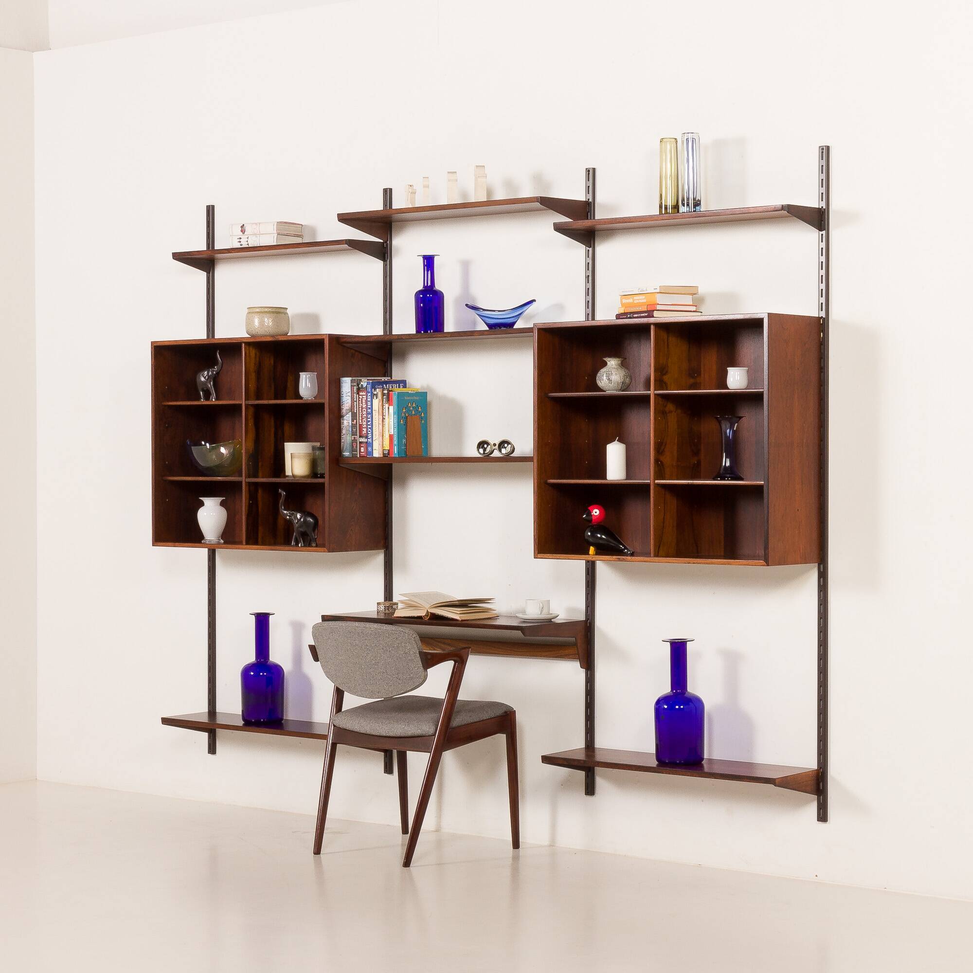 Kai Kristiansen rosewood wall unit for FM Mobler, Denmark, 1960s