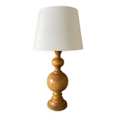 Grande lampe en bois tourné ancienne