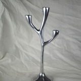 Modern mid-century aluminum three-pointed candelabra