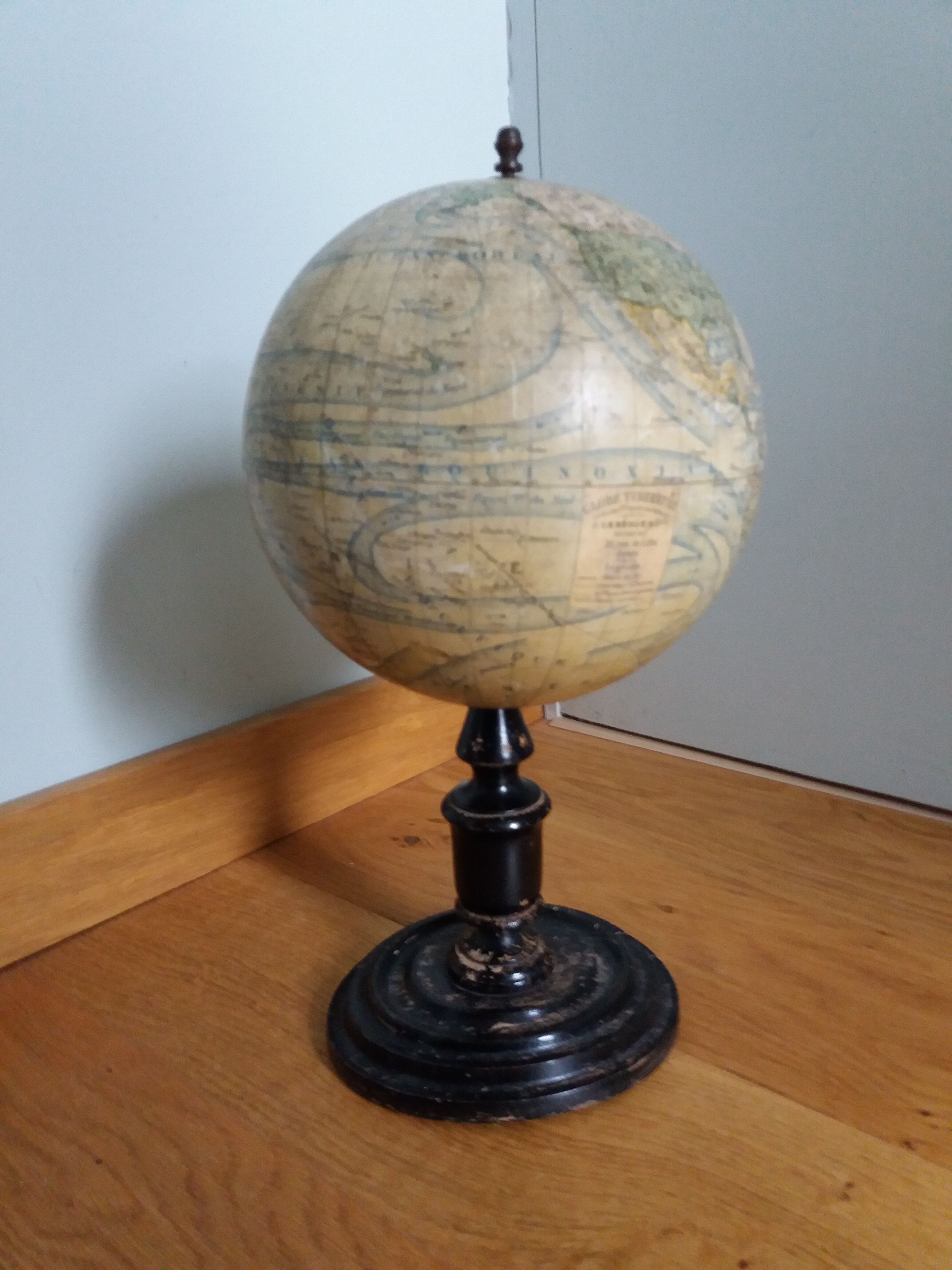 Lebegue 19th century Napoleon III world map globe