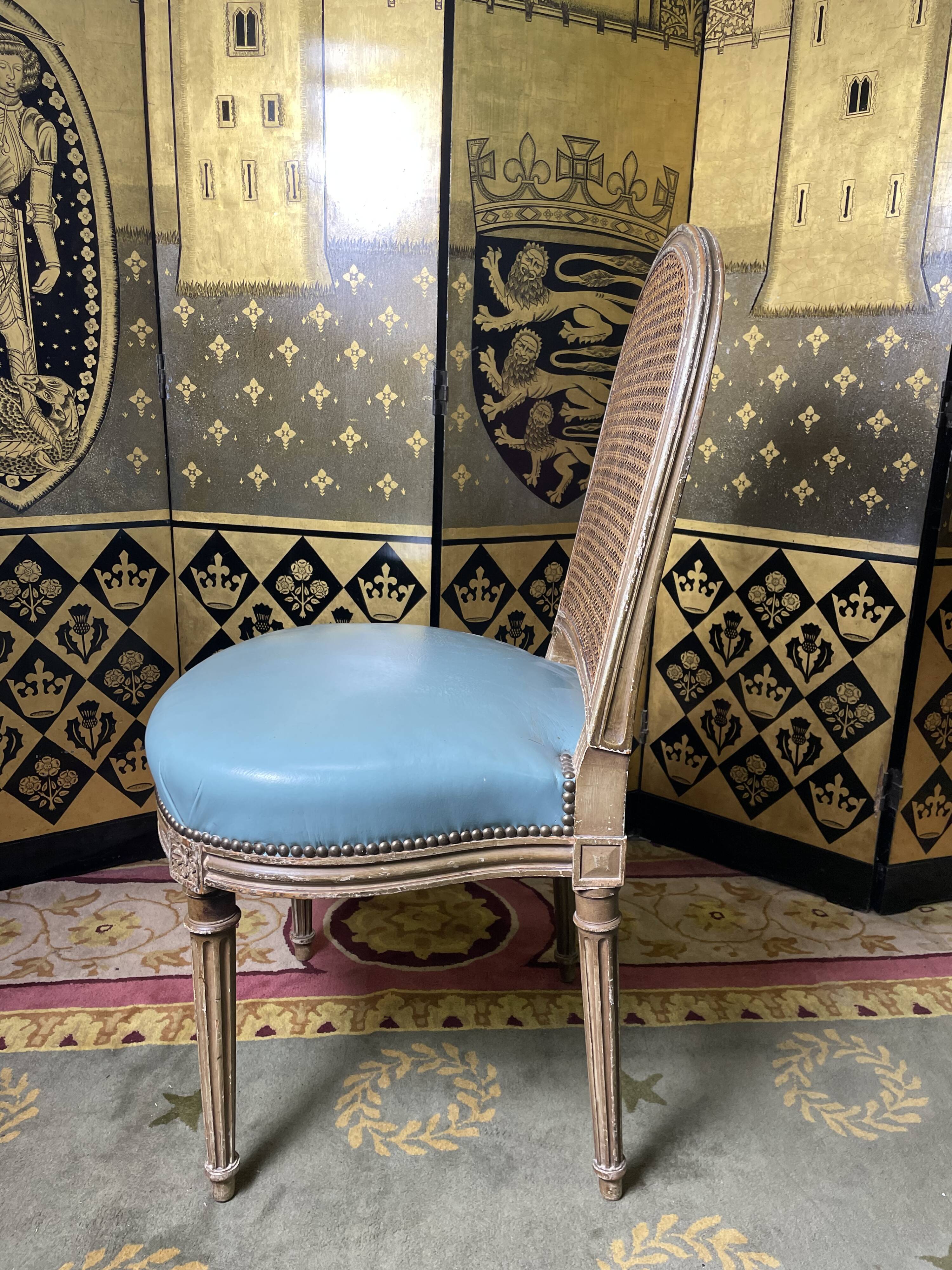 Suite of 6 Louis XVI style chairs signed Gouffé Paris