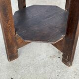 Pedestal table or small octagonal side table quadripod base with modernist spacer