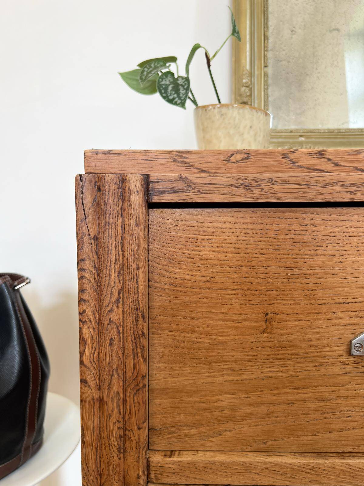 Art Deco chest of drawers in solid oak